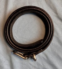 Vintage Yohji Yamamoto Black Leather Belt, Silver Buckle