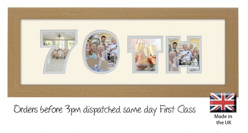 70th birthday photo frame - 70th,