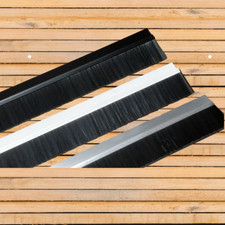 Door Aluminum Brush Draught Excluder Strip Doors Bottom Sweep WHITE - BLACK -