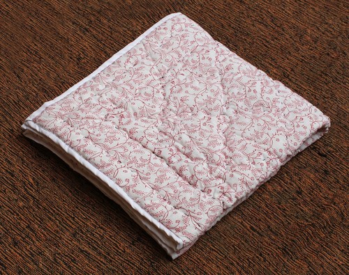 Red floral indian hand block - floral,