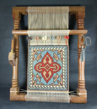 Vintage Miniature Weaving Loom ~ Salesman's Turkish Rug Sample Display~Ht 52.7cm