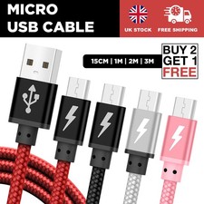 Micro USB Cable High Speed Data Sync Fast Charger Charging Lead 15CM 1M 2M 3M UK
