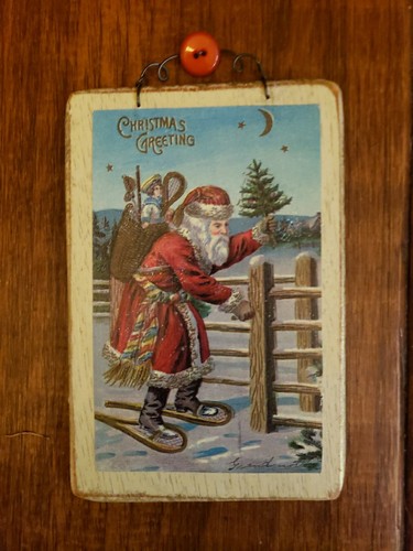 Vtg wooden postcard inspired - wooden,