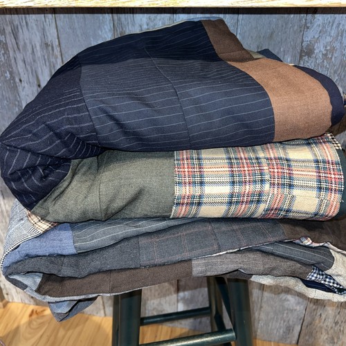 Two vintage wool suit quilts - vintage,