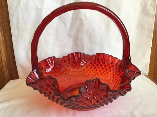 Vintage fenton art glass ruby - art,