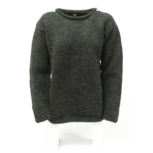 Sweater black wool women men - wool,
