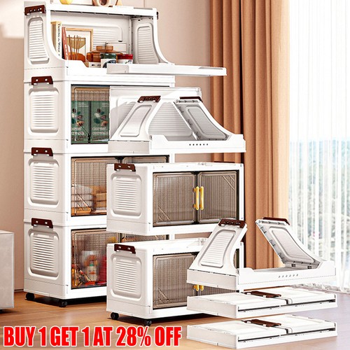 Tier folding plastic storage - plastic,