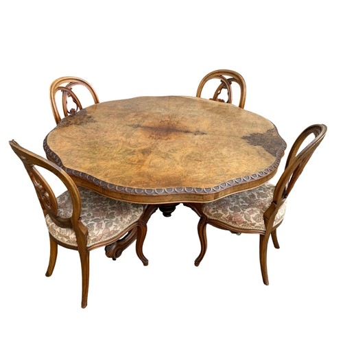 Victorian burr walnut tilt top - burr, tilt-top