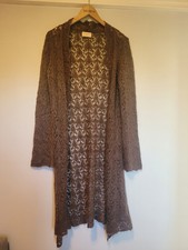 Anthology Avoca Women's Brown Mocca Longline Cardigan, Mohair/Wool Blend, O/S