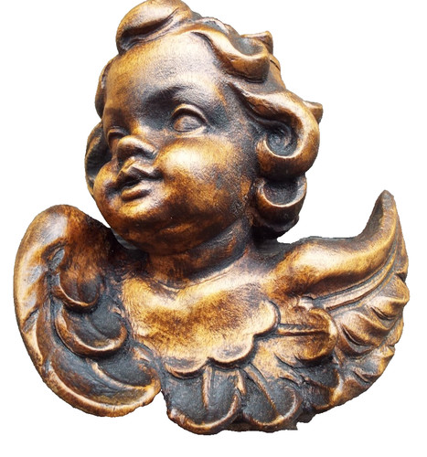 Carved oak cherub - carved, misericord