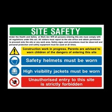 Site Safety Building Construction Sign - Choose your Size & Material (CSS36)