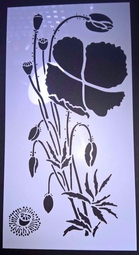 Stars heart poppy stencil - poppy,