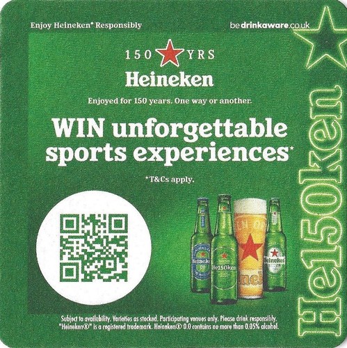 Heineken 150 years beer mat - 150,
