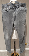 Marks & Spencer North Coast Men's Grey Relaxed Fit Jeans W34 L33 Denim Zip Fly
