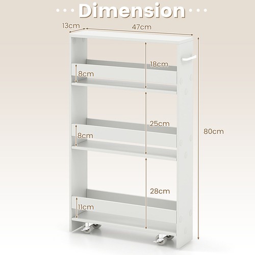 Tier slim utility storage - 4-tier,