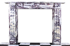 Double-Slip Georgian Bullseye Fireplace in Italian Violette Brescia Marble