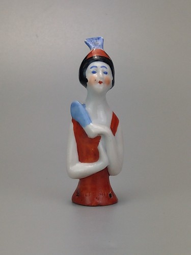 Antique half doll art - antique, deco