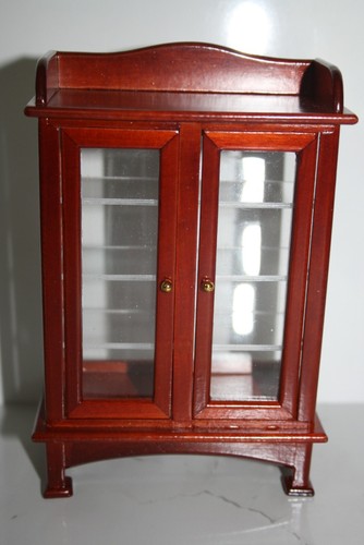 Dolls house wooden - dolls, mahogany