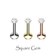 Cartilage Tragus Helix Earring - Crystal Upper Ear Stud - Gem Labret *Flat Back*