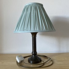 Laura Ashley Lamp and Pinch Pleat Silk Shade, Duck Egg Blue