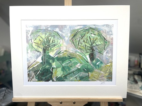 Original signed landscape tree - original,