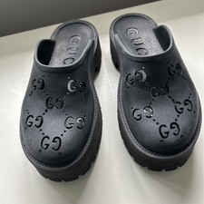 Gucci Monogram Rubber Mules