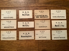 12 Vintage ESSEX  G.E.R - GREAT  EASTERN RAILWAY  Luggage  Labels