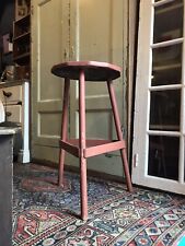 Late 19th Early 20th Century Salmon Painted 3 Legged Cricket Table Gypsy