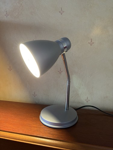 Silver desk lamp 32cm tall - lamp,