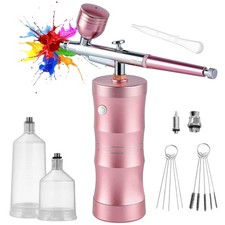 34psi Rechargeable Airbrush With Adjustable Airflow For Nail Makeup Cake Art