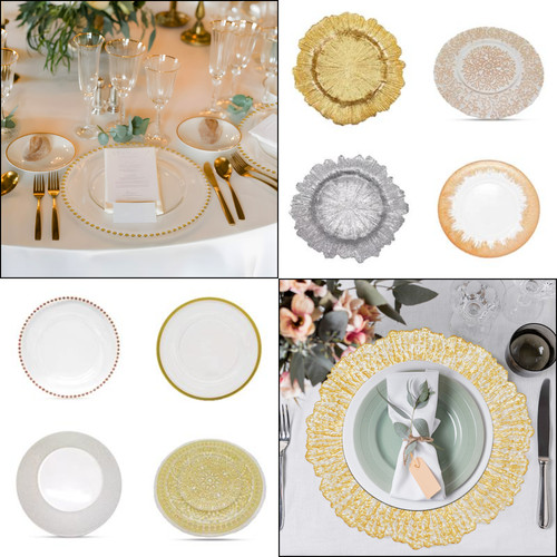 Glass charger plates - glass, 13in