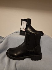 BNWT LUMBERJACK JUNIOR GIRLS BLACK SIDE ZIP UP BOOTS, SIZE UK 1 EUR 33