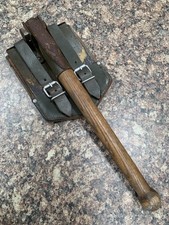 Superb Vintage Bundeswehr German Military folding trenching shovel 1964 Leather