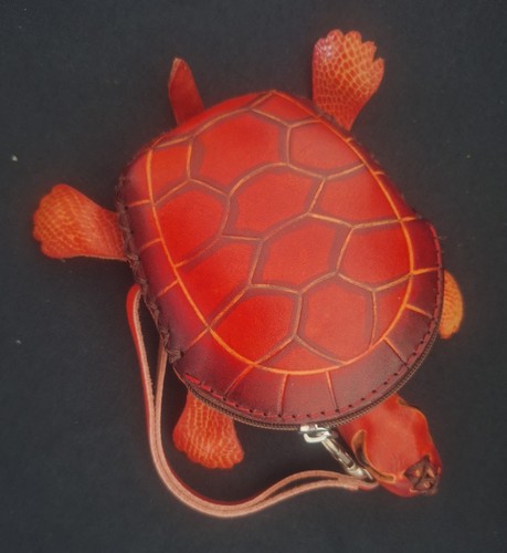 Handmade red genuine leather