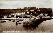 Lyme Regis Harbour The Cobb, Valentine’s, Real Photo Postcard RPPC Dorset