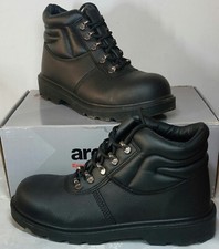 ARCO Men's Black Leather Steel Toecap Safety Boots ST6376 S1P Size 9