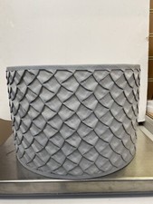Grey Fabric Drum Shaped Ceiling or Table Lamp Shade Pin Tuck Unusual