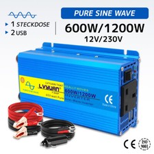 600W 1200W Pure Sine Wave Power Inverter 12V to 240V Converter Trip Travel 2USB