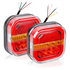 2x 12v 24v LED Rear Tail Lights Stop Brake Dynamic Indicator Lamp Truck Trailer,