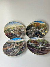 Set of 4 Davenport "All Aboard" by Peter Green Train Themed Collector Plates 