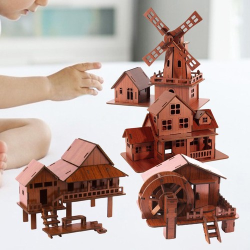 Puzzle architecture wooden - 3d,