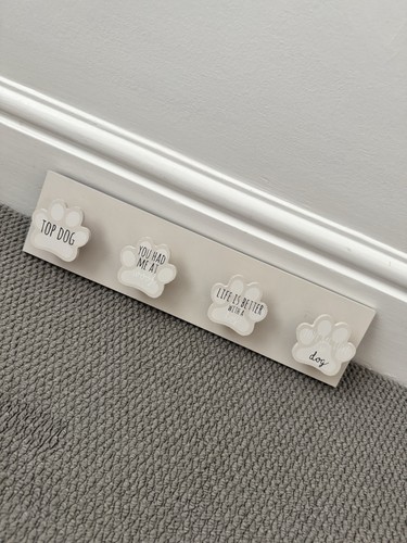 Dog paw coat hook - dog, board