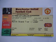1997/98 Premier League Manchester United v Bolton Ticket Stub
