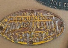 ANNISON BULL MAIN DISTRIBUTORS of OTLEY Brass Plaque.