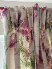 Laura Ashley Gosford Cyclamen MTM Curtains With Tie Backs