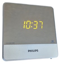 Philips Radio Alarm Clock AJ3231/05 Mirror Finish AM/FM & AUX - Tested