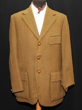 VINTAGE BLADEN SUPASAX BROWN TWEED SPORTS HALF NORFOLK JACKET SIZE 40" 1970'S