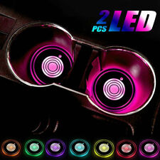 2pcs RGB LED Car Cup Holder RGB Light Mat Pad Drink Coaster Interior Decoration