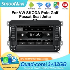 For VW Golf Skoda Caddy CC Head Unit Android 14 GPS Sat Nav Car Radio Stereo 7"