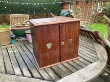ANTIQUE GOLDEN OAK SMOKERS CABINET 12.5 x 9 x 12" H 3 large drawers, pipe rack